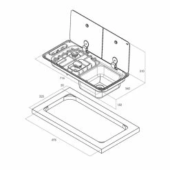 CAN FL1401 FL1402 Sink And Hob Combi Cooker For Campervans & Caravans -Outlet Kitchen Store CANFL1401 P 2 1647745852 47754.1652968153