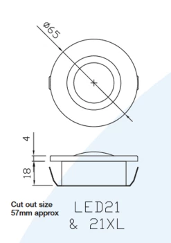 Lumo LED21 XL DownLite 2W Recessed Caravan Light -Outlet Kitchen Store LED21XL 66807.1495116809