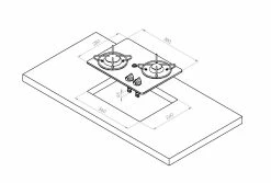 Navy Load Built In Glass Hob Double Burner NL.20001 -Outlet Kitchen Store NL.20001 D 87740.1676216882