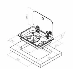 Navy Load NL.21000 Single Burner Hob With Glass Cover -Outlet Kitchen Store NL.21000 dims 99139.1676563119