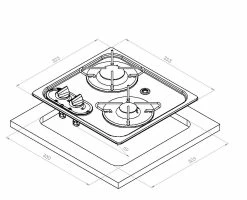 Navy Load Stainless Steel Double Burner Hob NL.22001 -Outlet Kitchen Store NL.22001 1 91140.1676753724