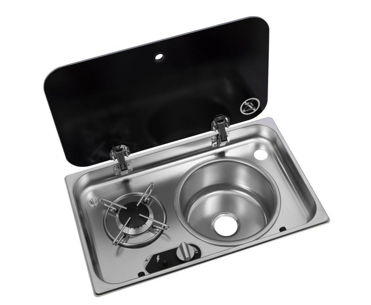 Navy Load Stainless Steel Single Hob With Right Hand Sink And Glass Lid NL.24000 3 Navy Load Stainless Steel Single Hob With Right Hand Sink And Glass Lid NL.24000