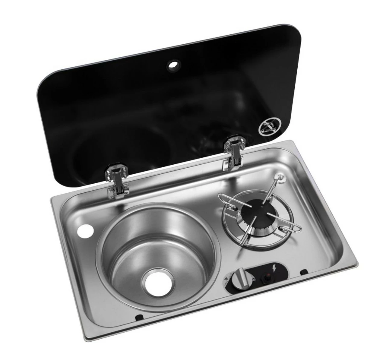 Navy Load Stainless Steel Single Hob With Left Hand Sink And Glass Lid NL.24001 3 Navy Load Stainless Steel Single Hob With Left Hand Sink And Glass Lid NL.24001