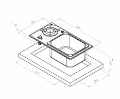 Navy Load Glass Built-In Single Burner Hob And Sink NL.20014 -Outlet Kitchen Store NL20014 INGOMBRI INCASSO 82253.1676467473