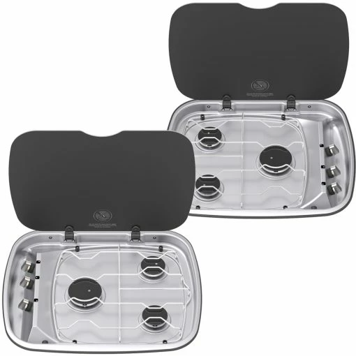 Thetford Spinflo Argent Caravan 3 Burner Hob With Glass Lid -Outlet Kitchen Store argent hob drainer 31544.1497000268