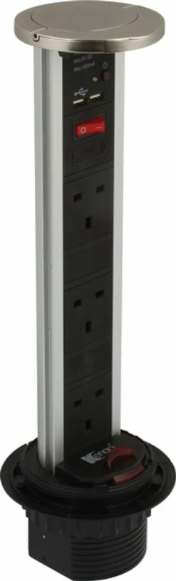 Kengo Pop Up Deluxe Power Dock 13amp Sockets With USB Ports -Outlet Kitchen Store usb 43300.1453130786
