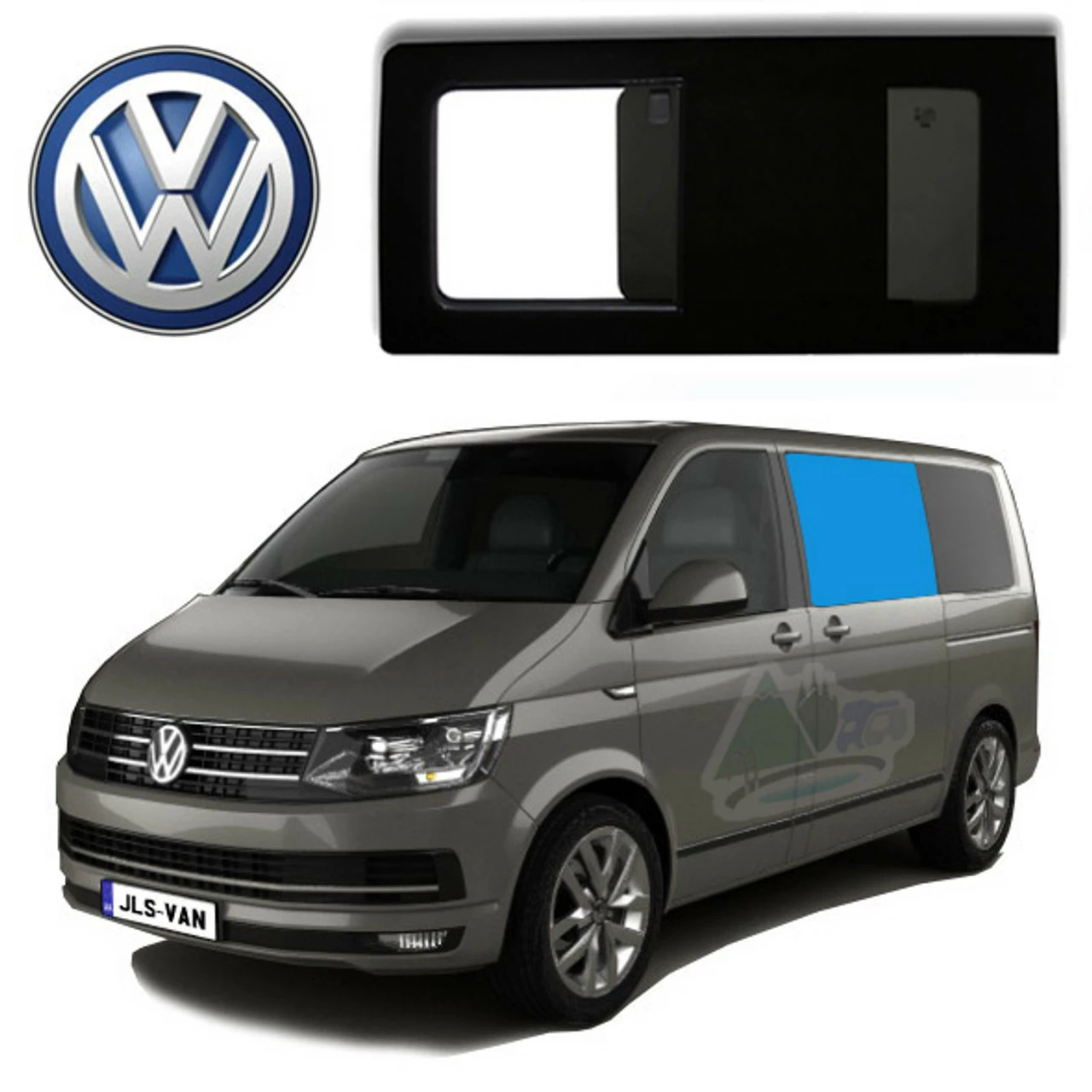 JLS VW T5 T6 Bonded Privacy Glass Sliding Window - Front Left Hand 3 JLS VW T5 T6 Bonded Privacy Glass Sliding Window - Front Left Hand