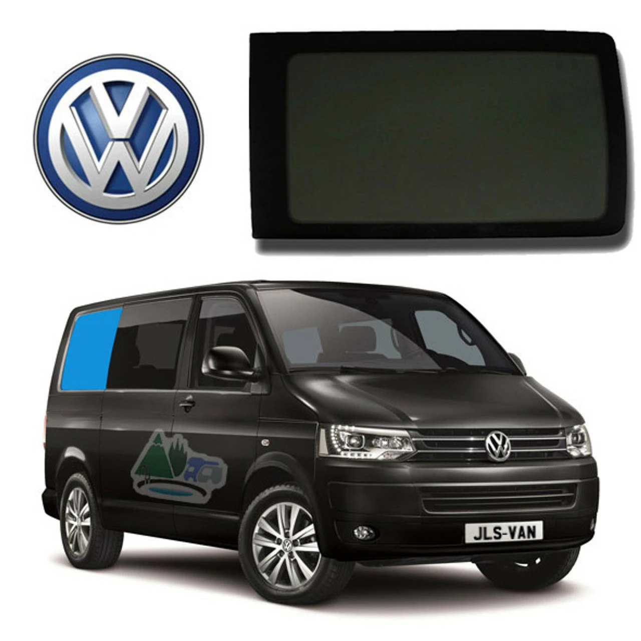 JLS VW T5 T6 LWB Bonded Privacy Glass Fixed Window - Rear Right Hand LWB 3 JLS VW T5 T6 LWB Bonded Privacy Glass Fixed Window - Rear Right Hand LWB